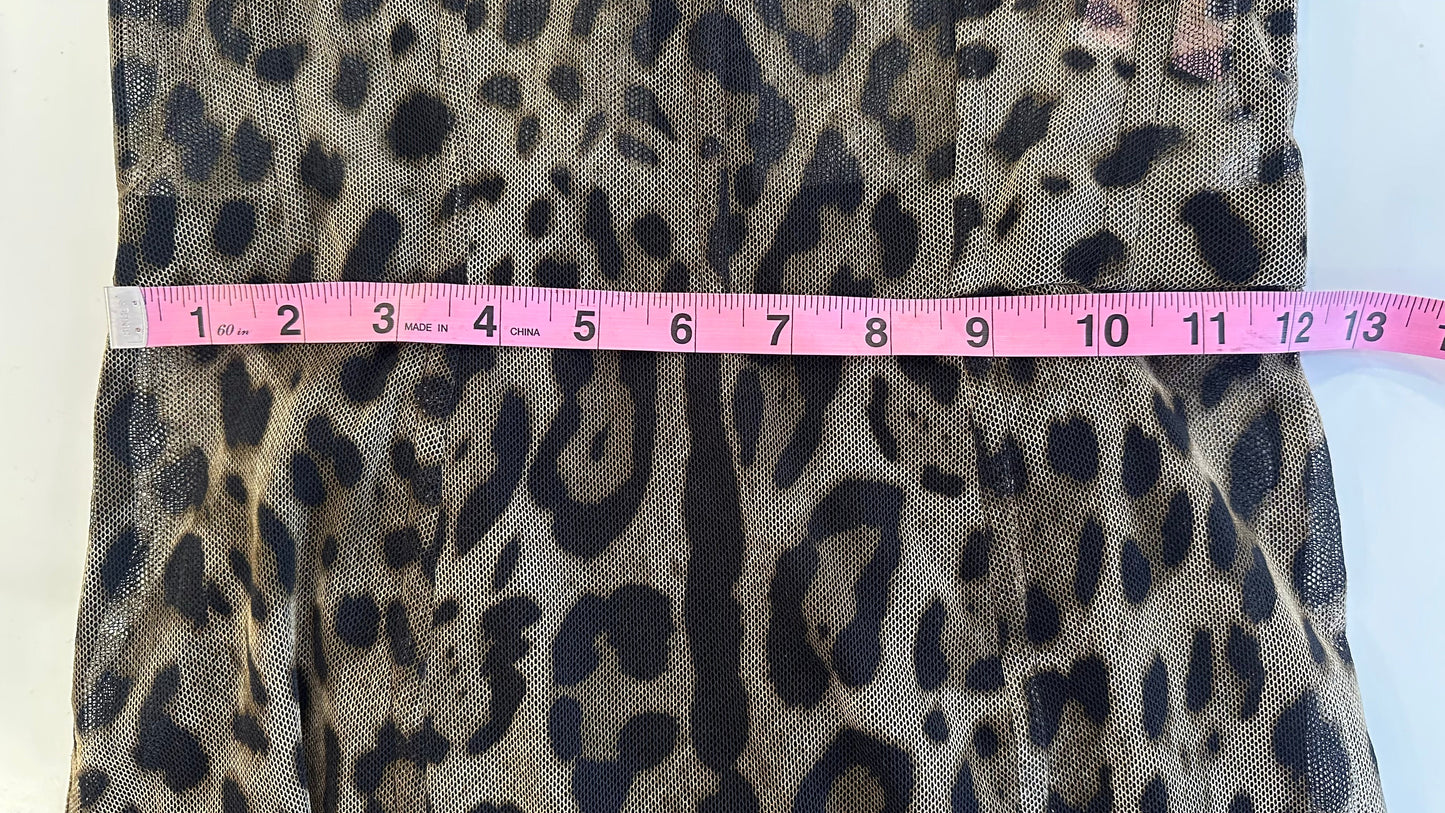 DOLCE & GABBANA - Leopard Print Mesh Bustier Dress - 40