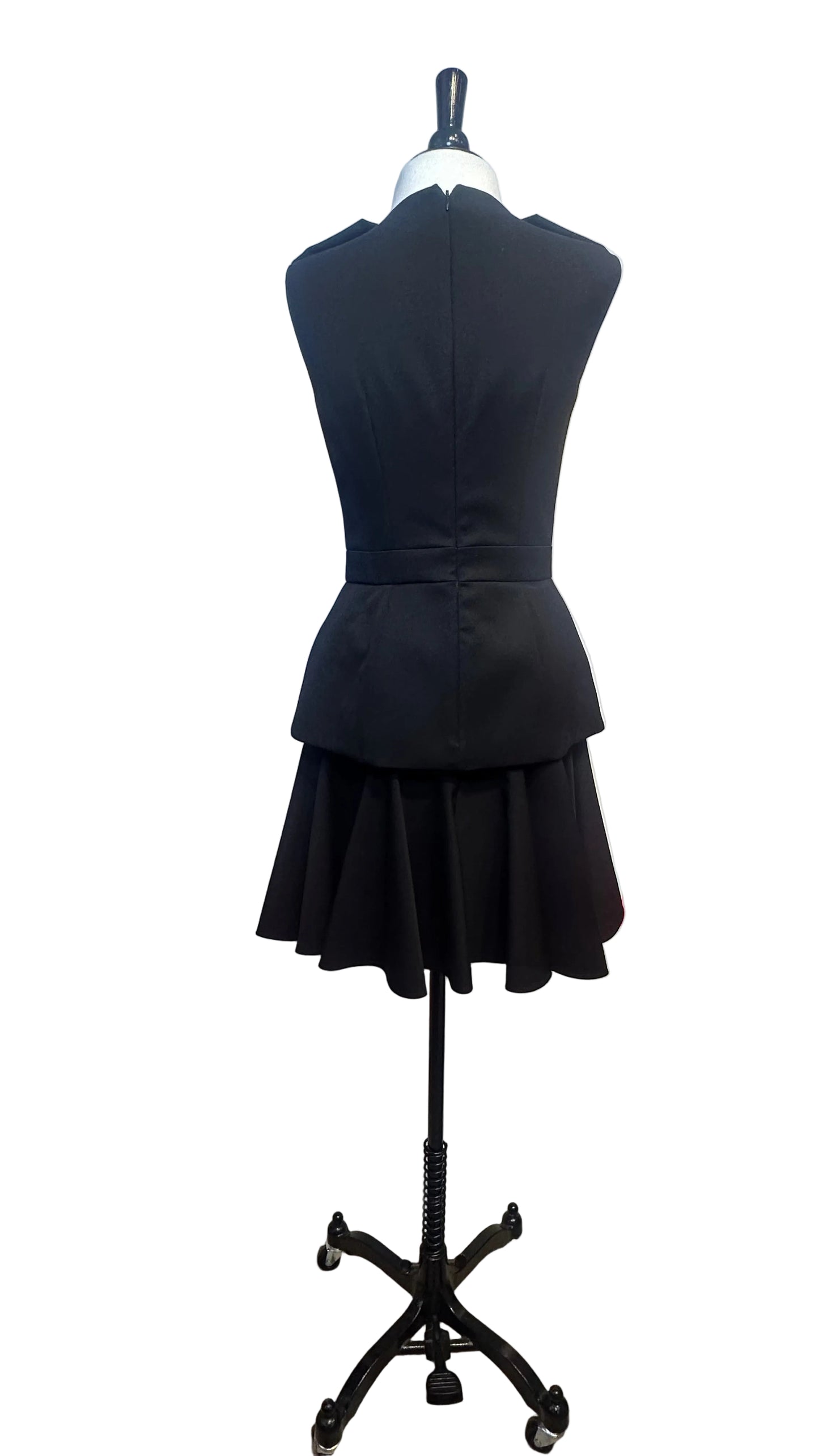 Alexander McQueen - Black Sleeveless Dress with Silver Buttons - 40