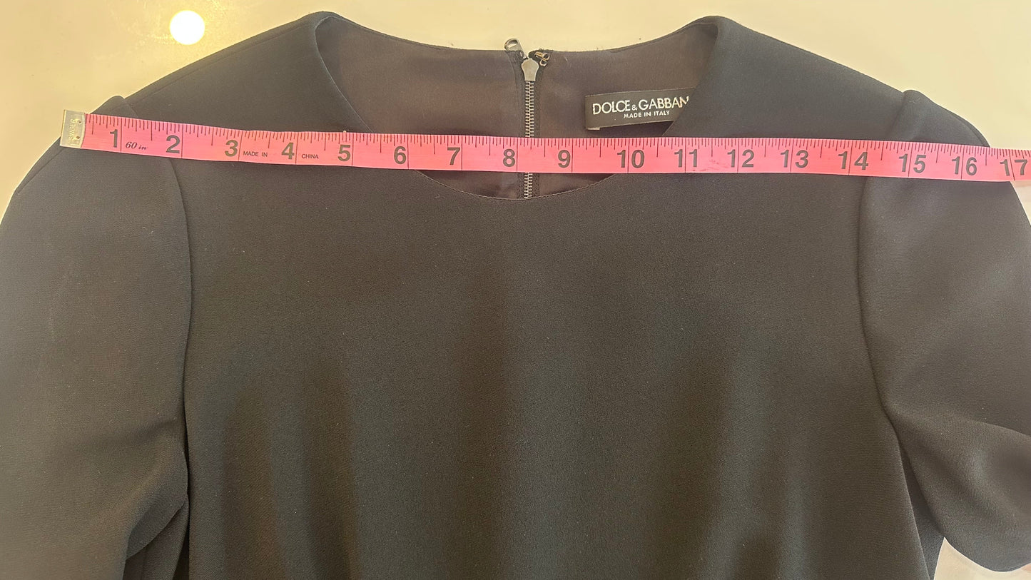 DOLCE & GABBANA - Black Long Sleeve Dress - 40