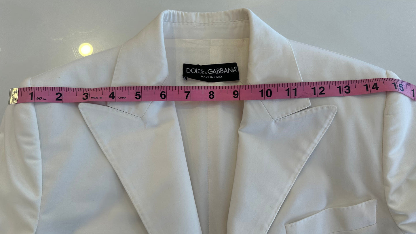 DOLCE & GABBANA - White Cotton Blazer - 40