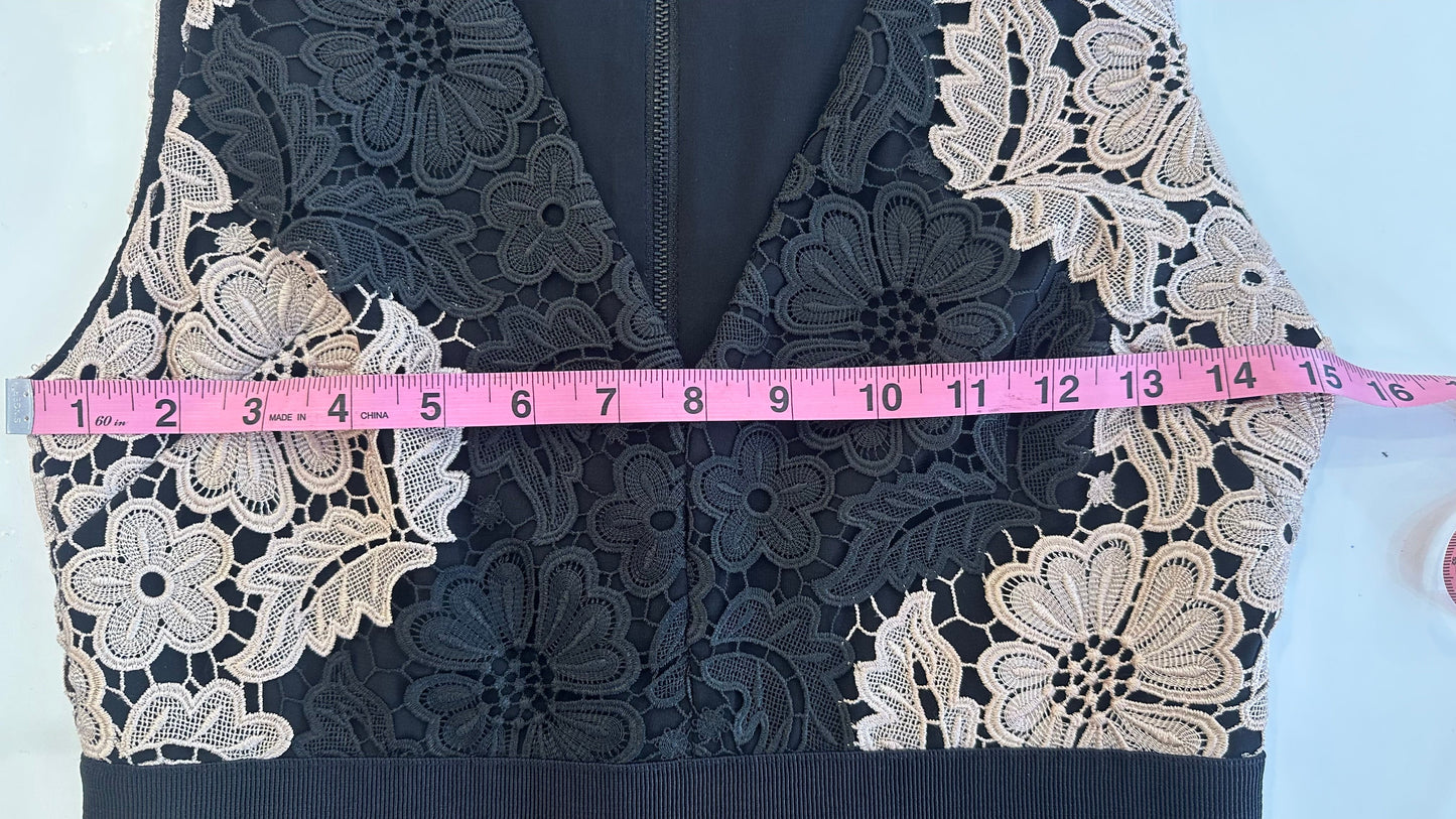 Alice + Olivia - Black and Blush Lace Dress - 4