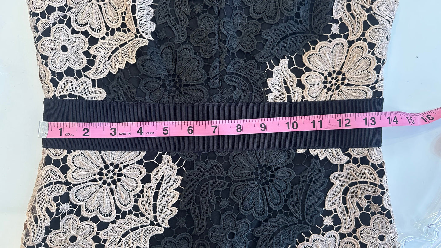 Alice + Olivia - Black and Blush Lace Dress - 4