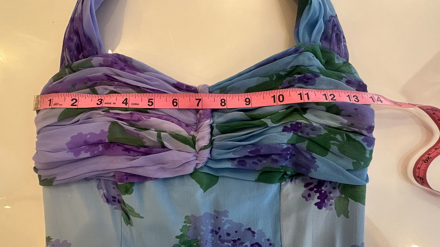 CUSTOM DESIGN - Purple Perennial Blue Halter Gown