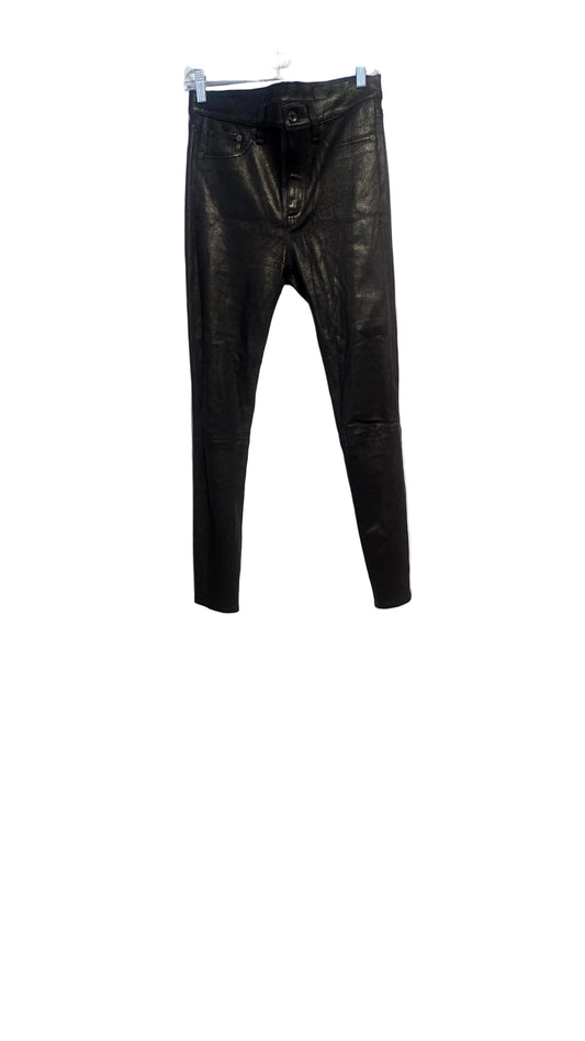 rag & bone - Black Leather Skinny Pants - 29