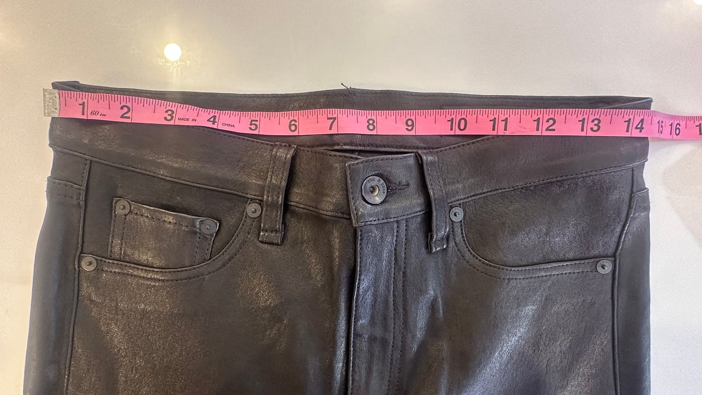 rag & bone - Black Leather Skinny Pants - 29
