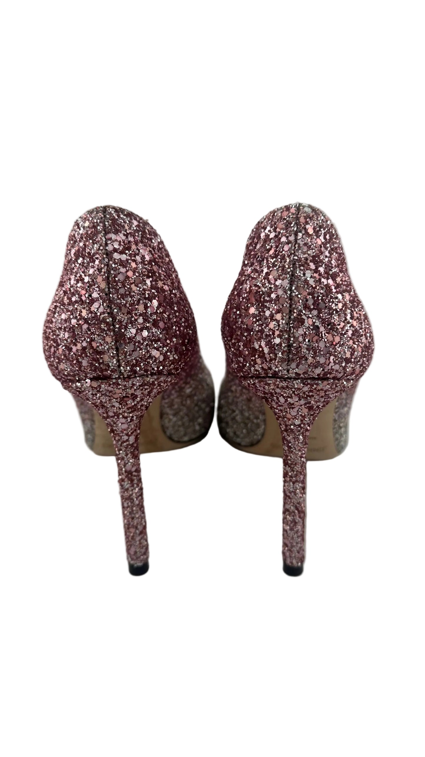 Jimmy Choo - Pink Silver Glitter Ombre Heels - 37.5