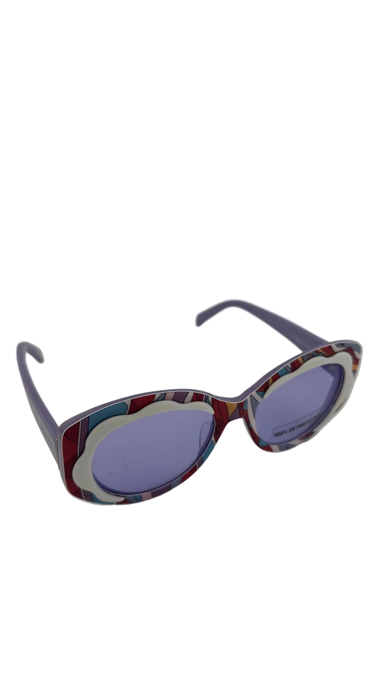 PUCCI - White Purple Signature Kaleidoscope Print Sunglasses - EP0136