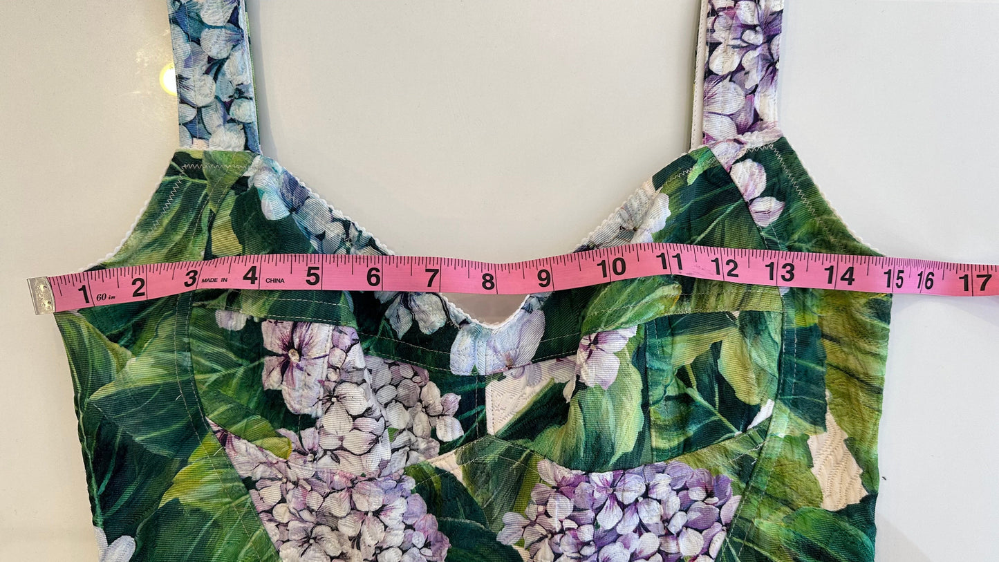 DOLCE & GABBANA - Lilac and Leaf Print Dress - 40