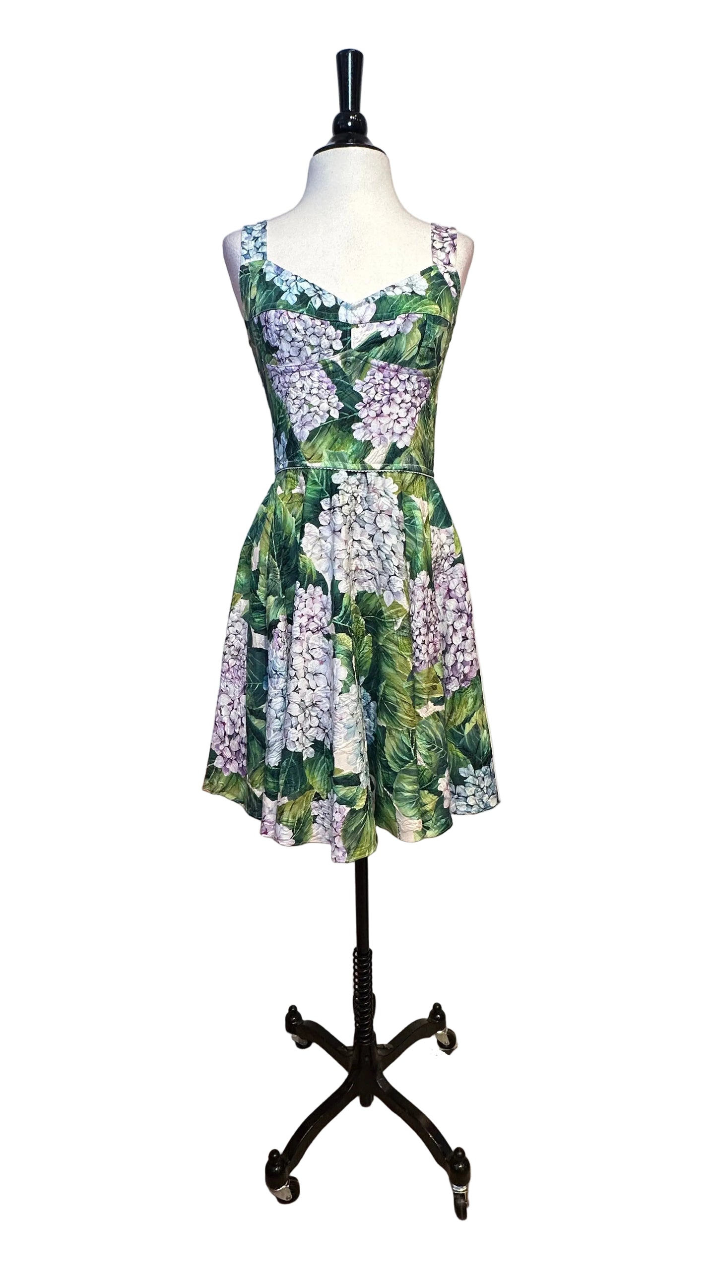 DOLCE & GABBANA - Lilac and Leaf Print Dress - 40
