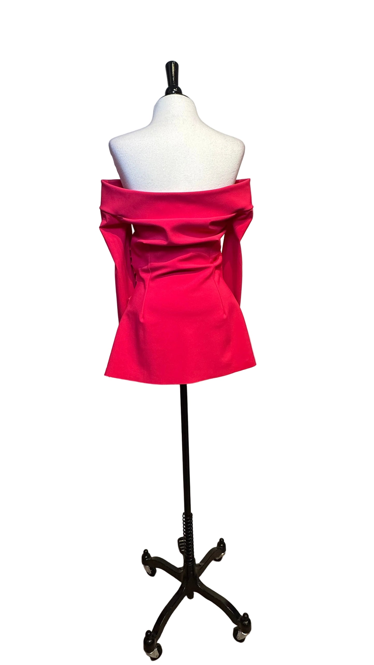 CHIARA BONI - Rose Pink Off-Shoulder Ruched Top - 44