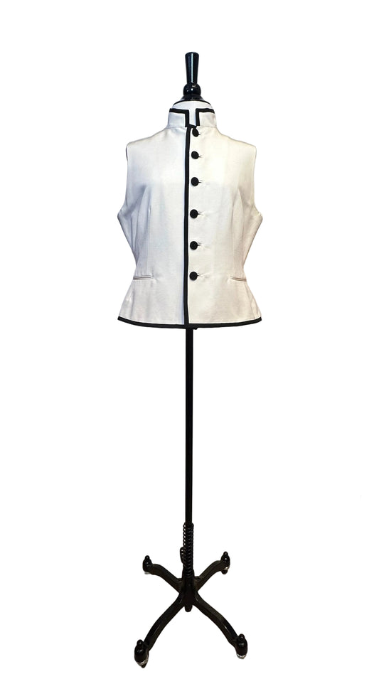 Ralph Lauren Collection - White Vintage Vest with Black Trim - 12