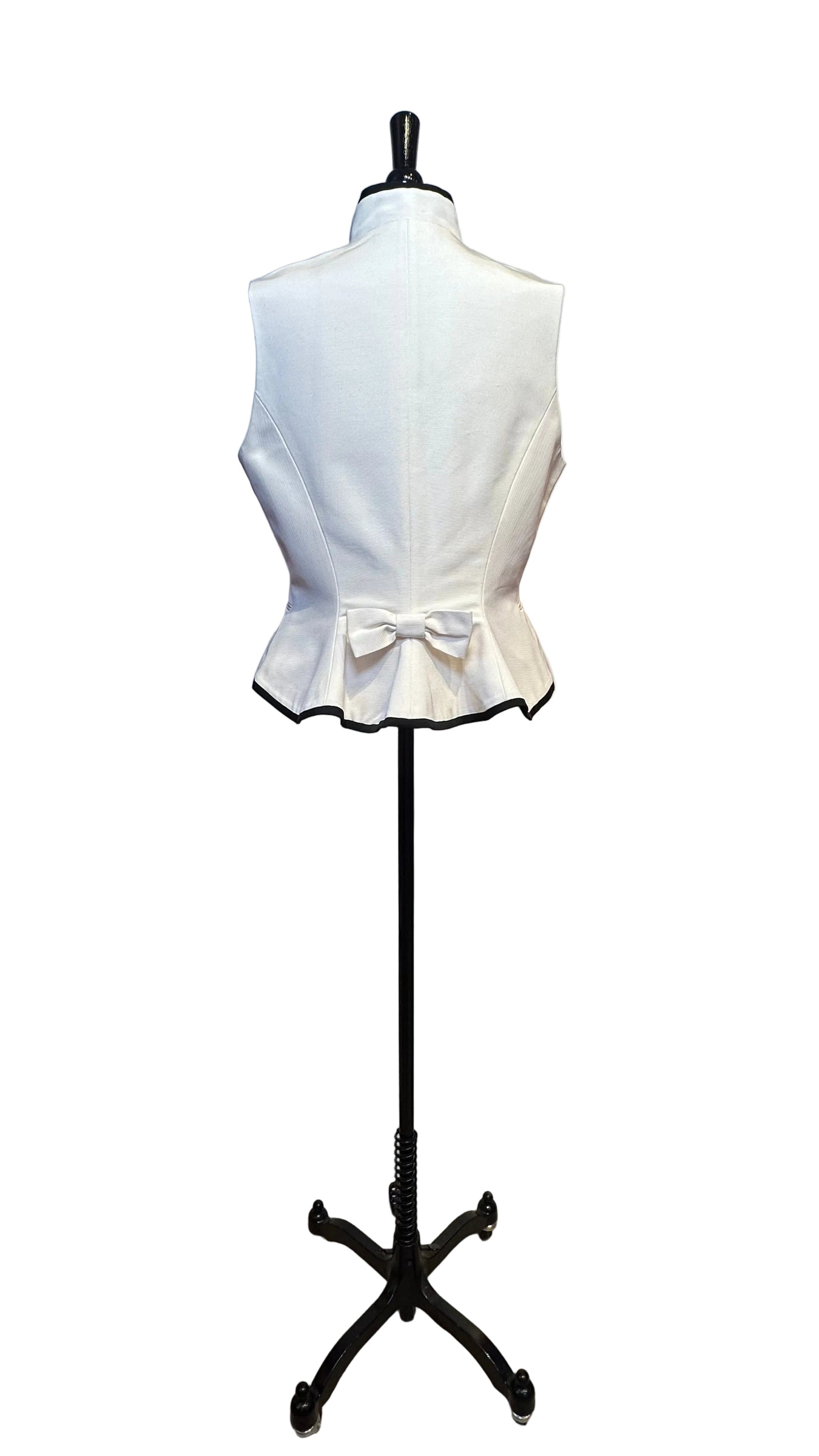 Ralph Lauren Collection - White Vintage Vest with Black Trim - 12