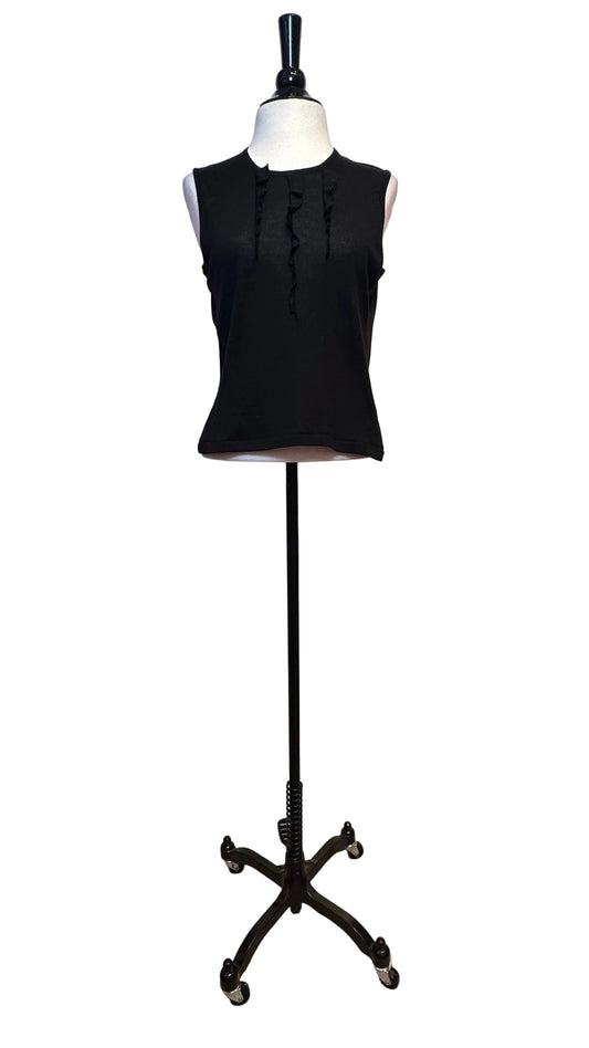 DOLCE & GABBANA - Black Sleeveless Ruffle Sweater - 42