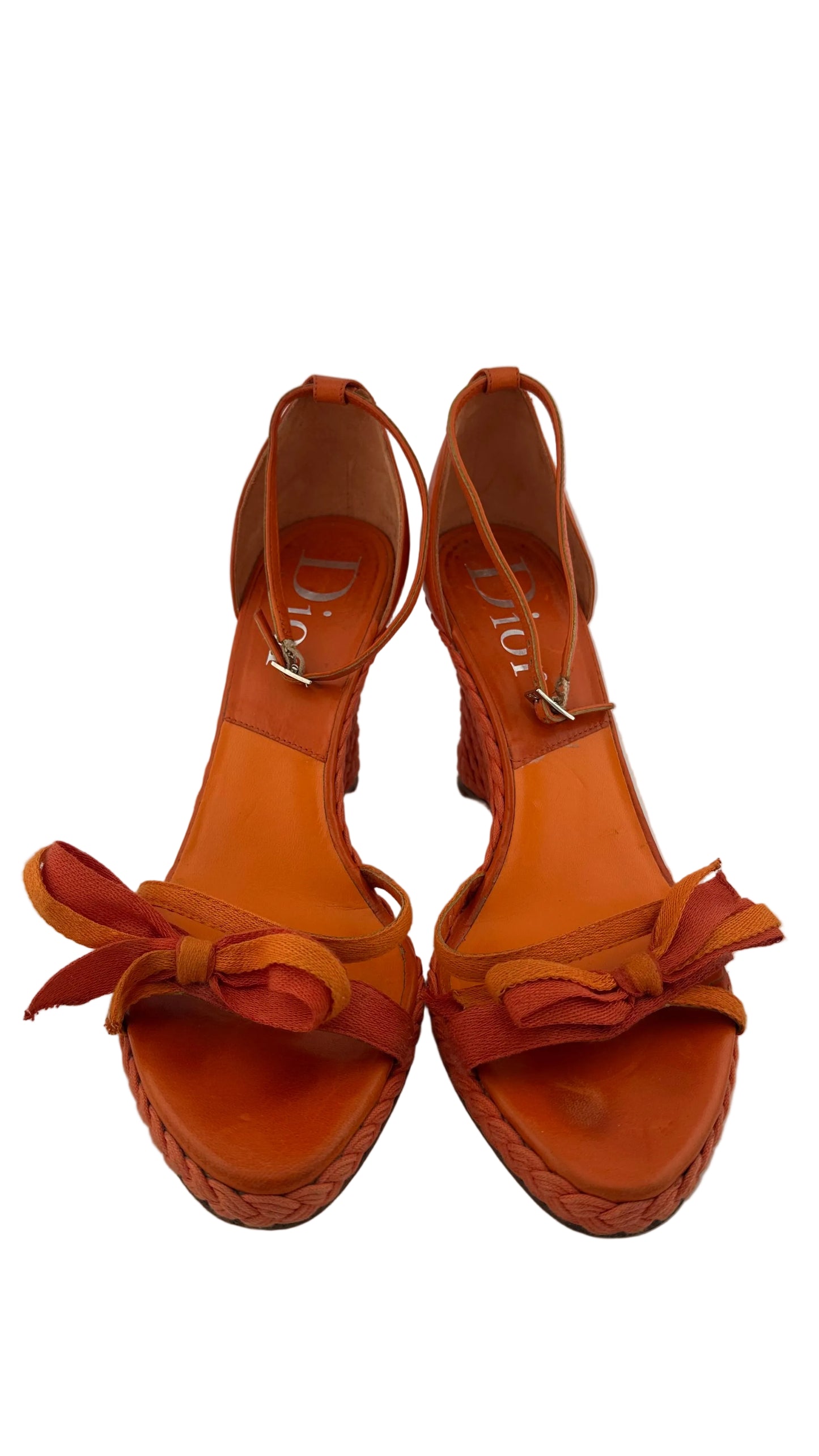 Christian Dior - Orange Wedge Espadrilles - 40
