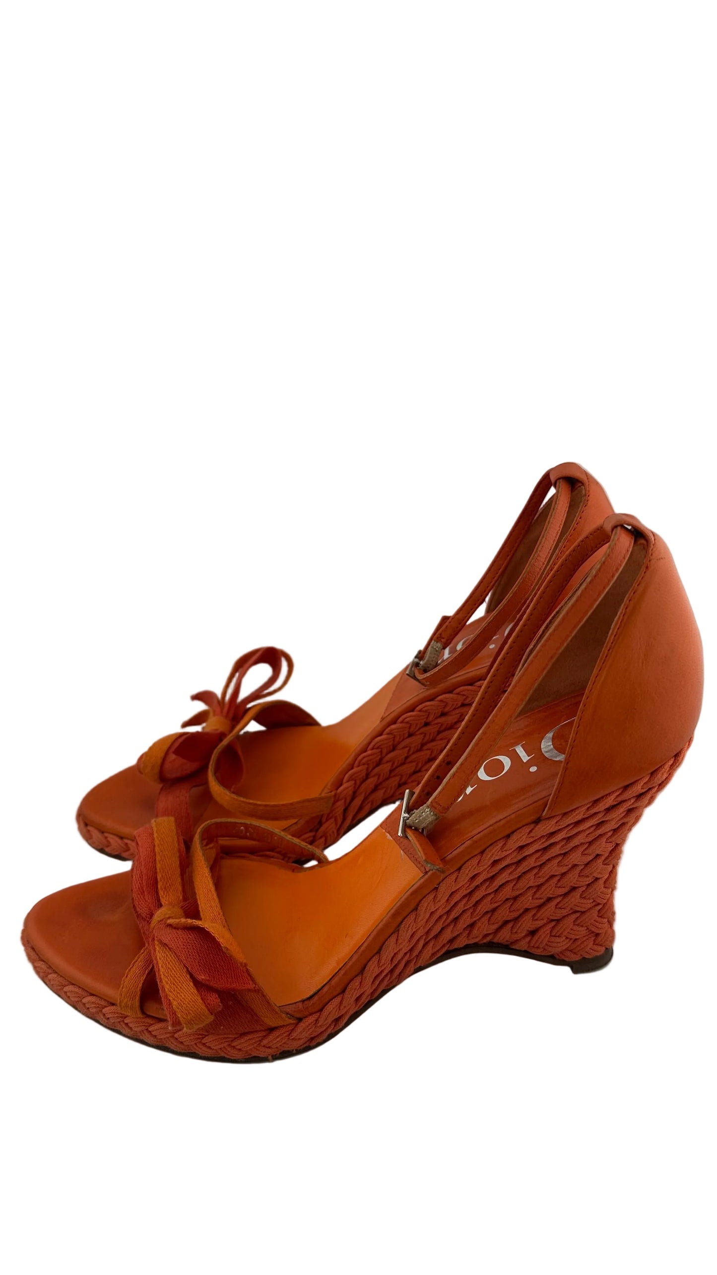 Christian Dior - Orange Wedge Espadrilles - 40