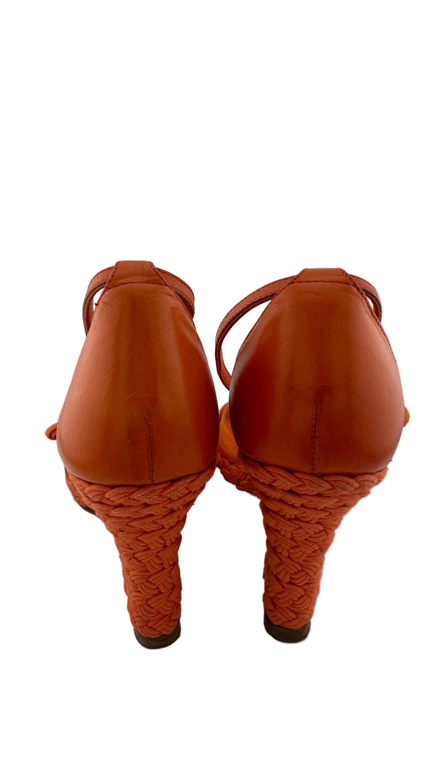 Christian Dior - Orange Wedge Espadrilles - 40
