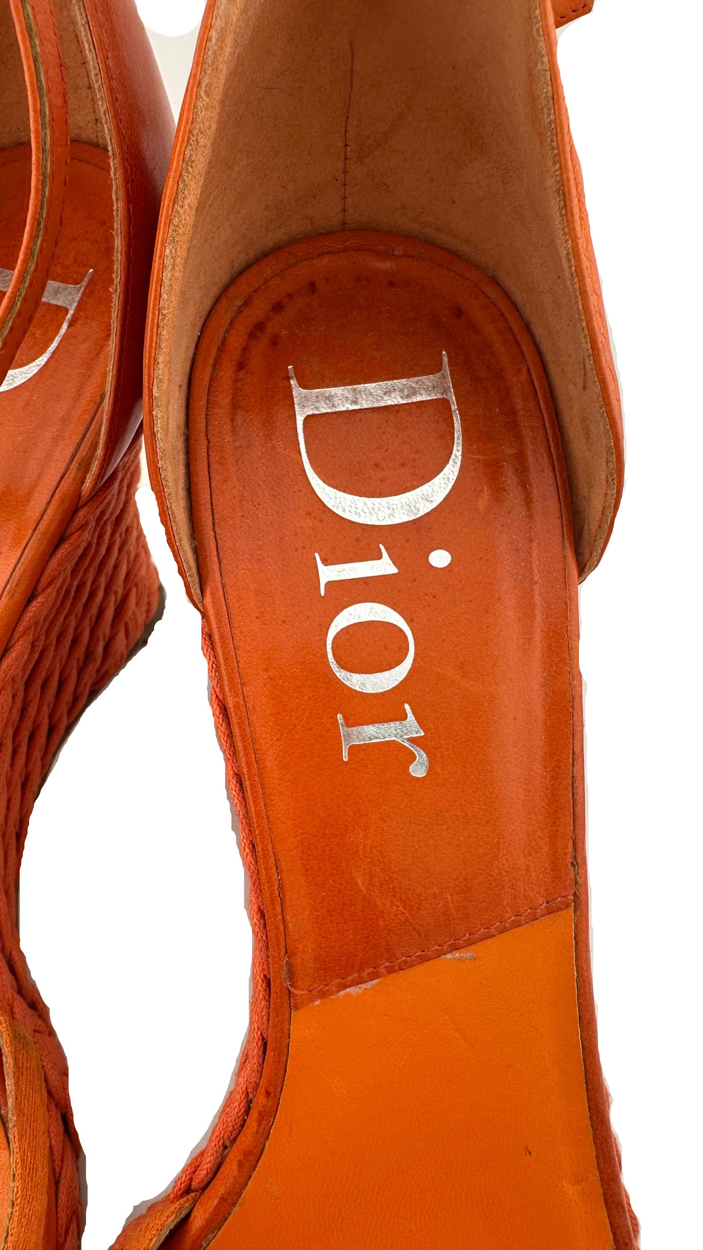 Christian Dior - Orange Wedge Espadrilles - 40