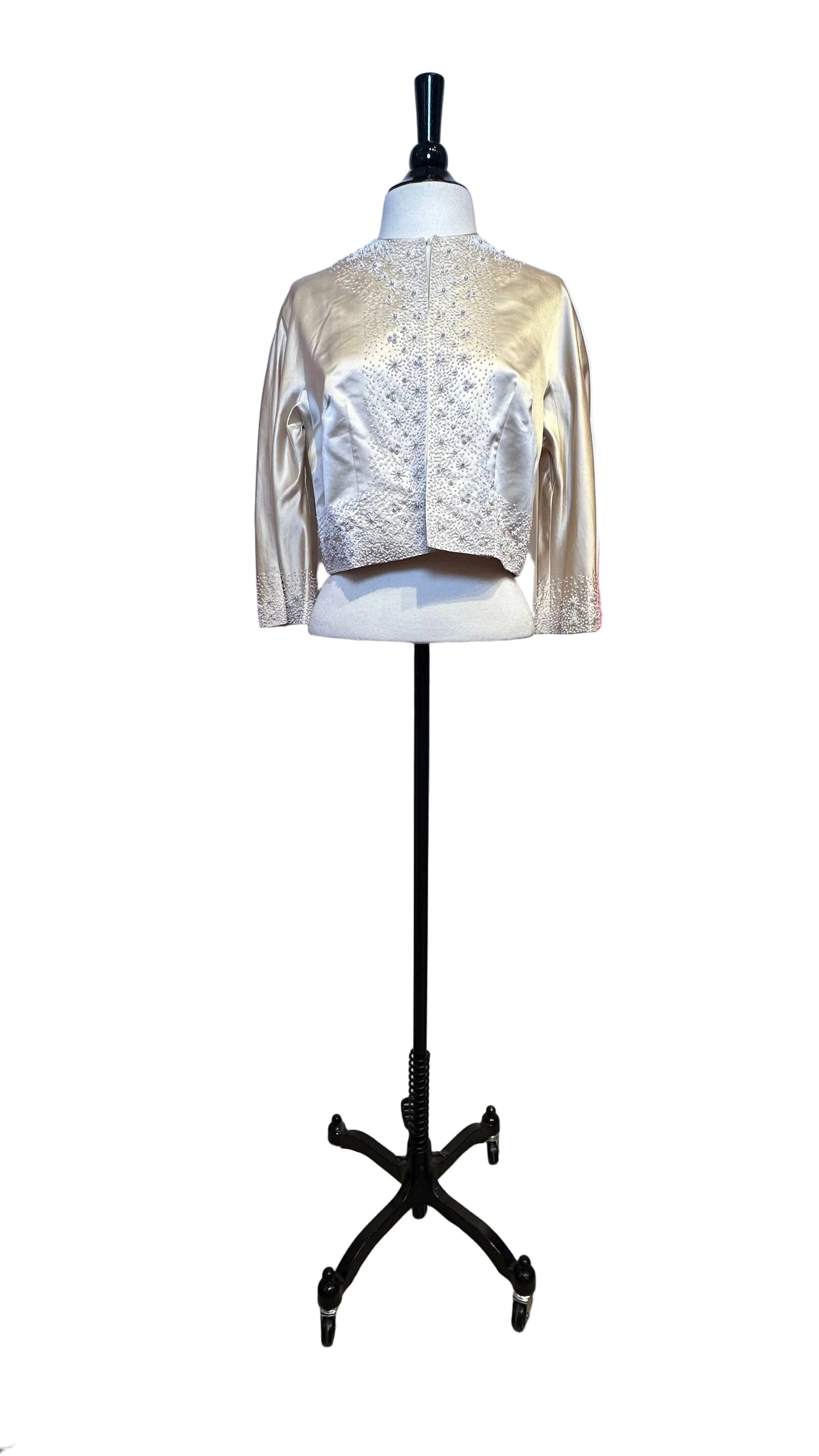 Dynasty - Vintage Cream Beaded Jacket - 12