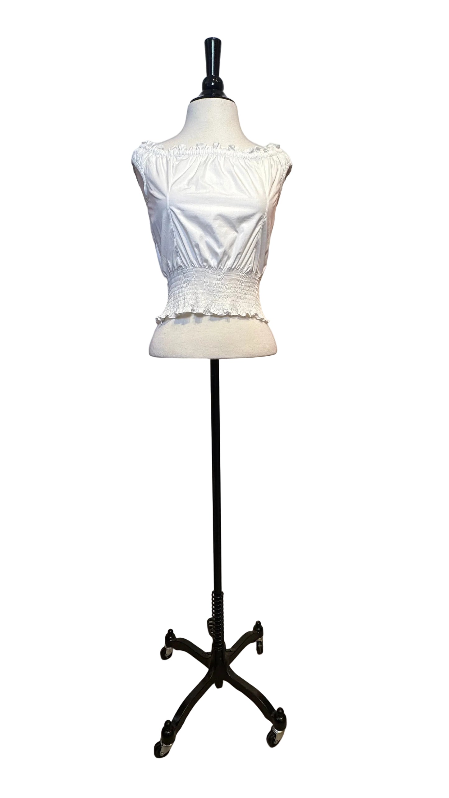 DOLCE & GABBANA - White Ruched Off-Shoulder Crop Top - 38