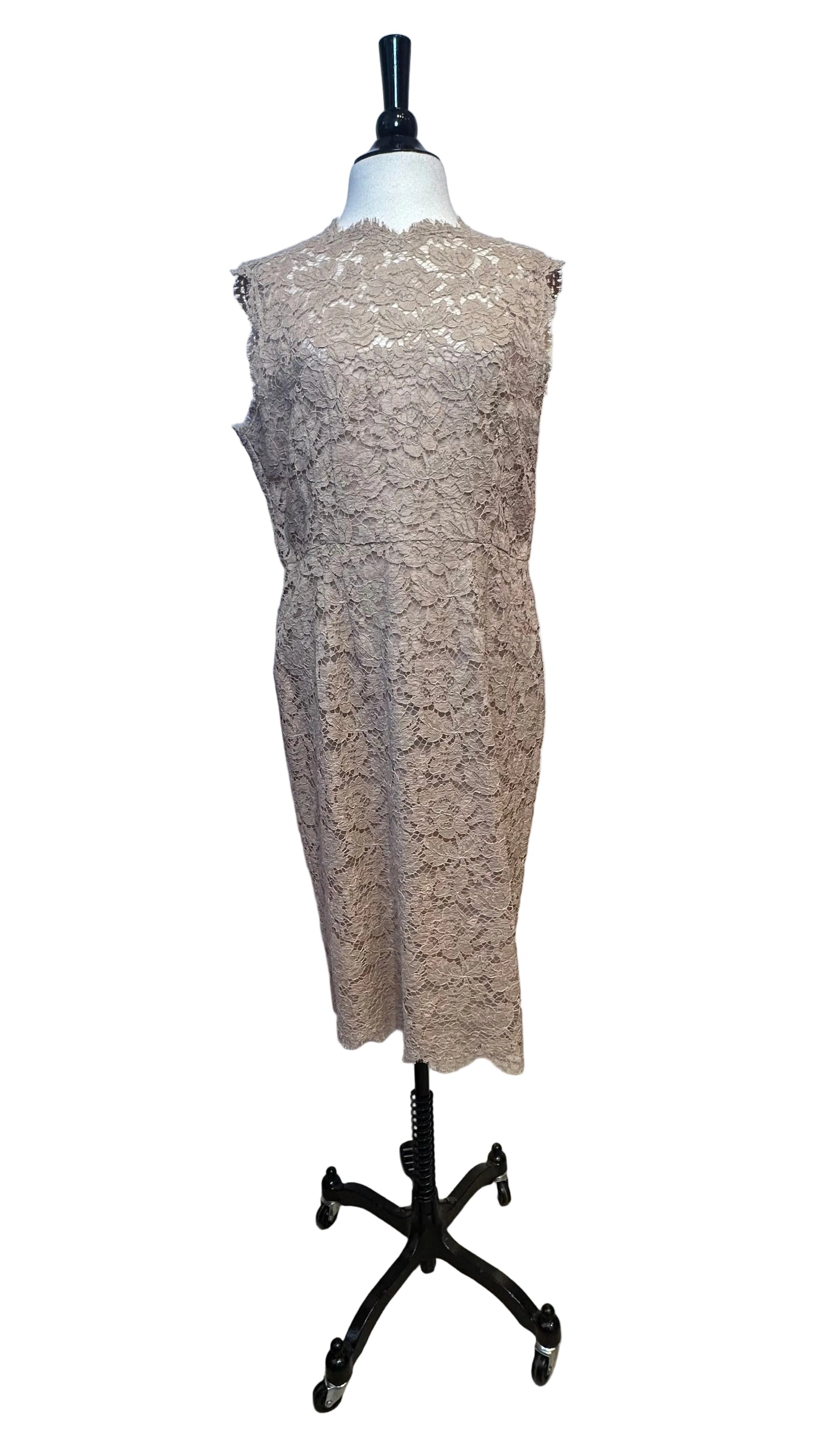 VALENTINO - Nude Lace Bow-Back Dress - 12