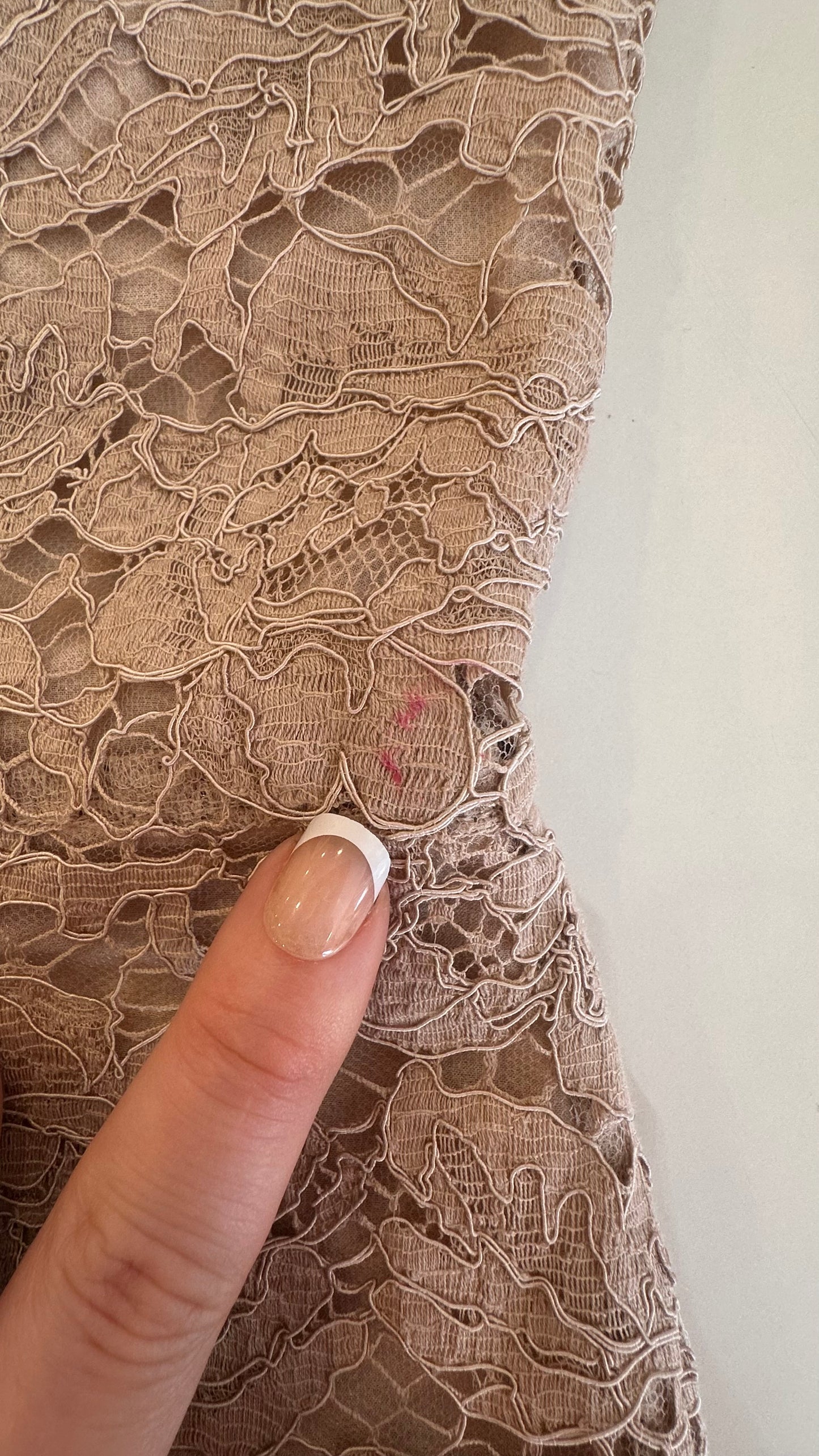 VALENTINO - Nude Lace Bow-Back Dress - 12