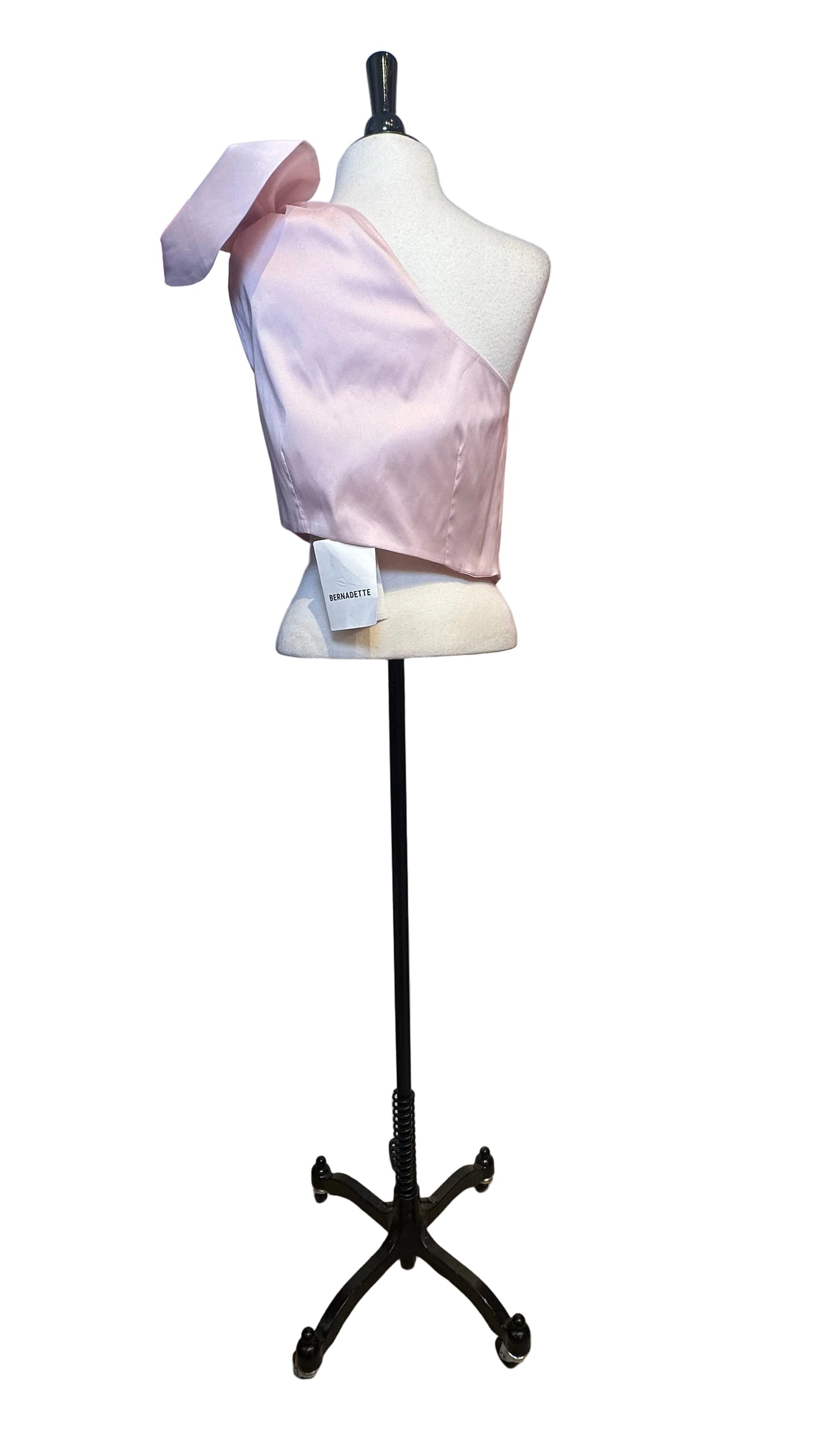 BERNADETTE - Blush Pink Carlotta One-Shoulder Crop Top - 40