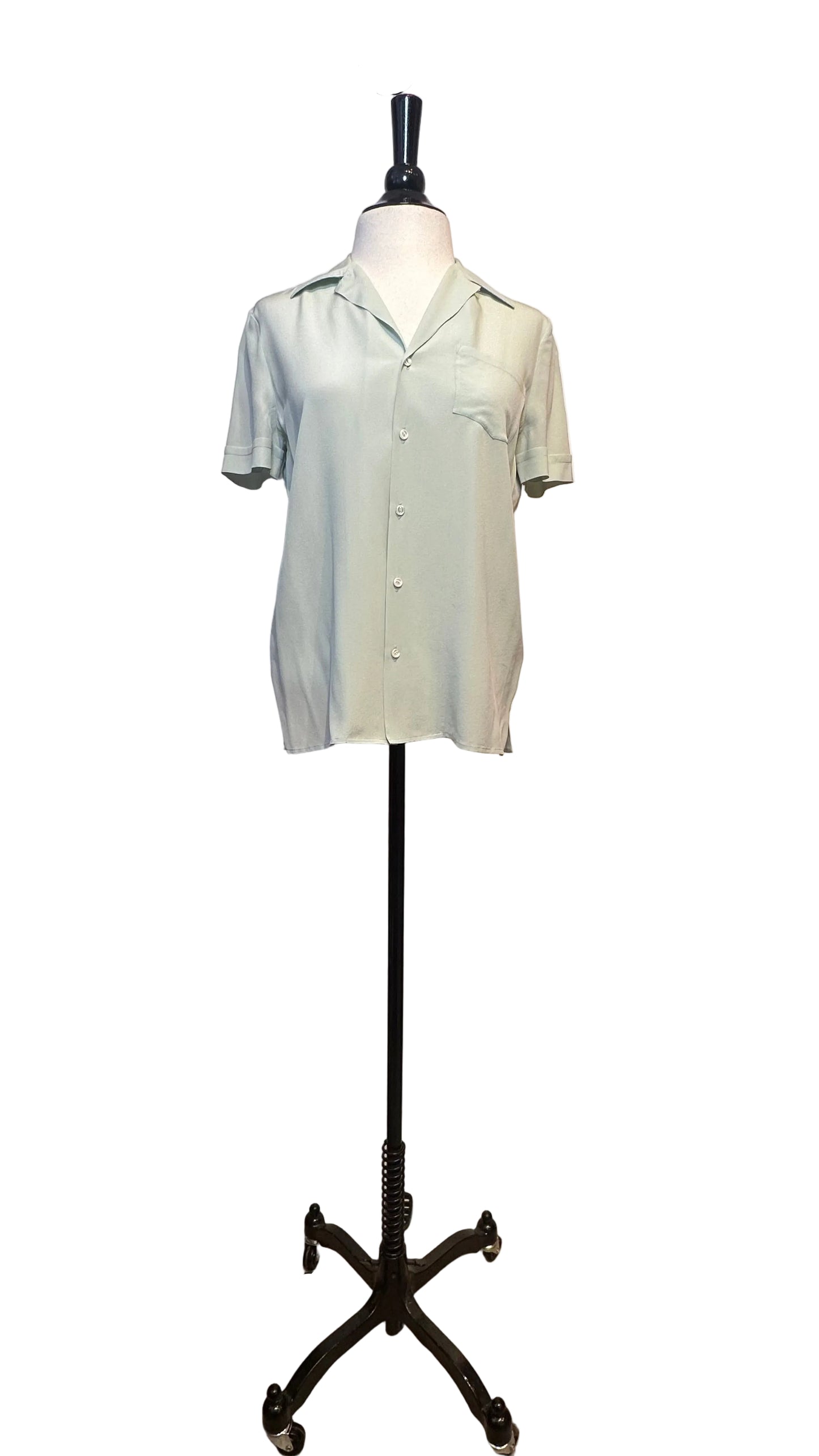 Ralph Lauren Purple Label - Mint Silk Short Sleeve Top - 0