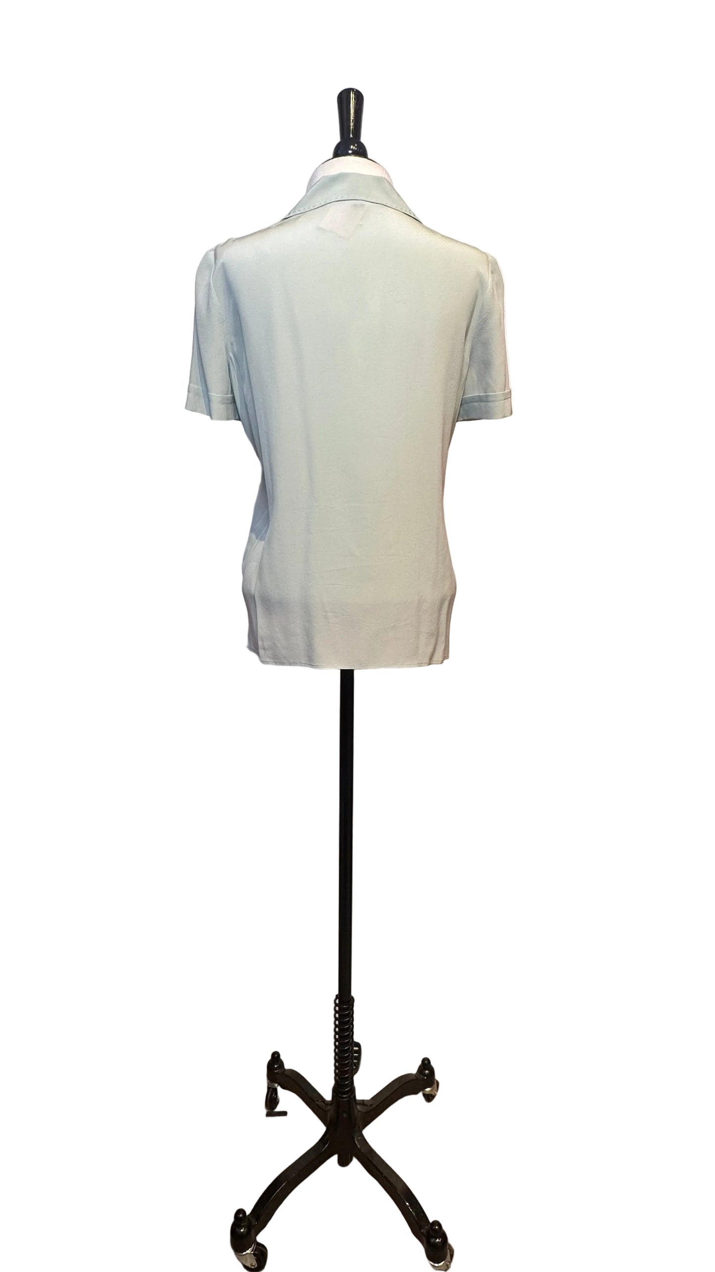 Ralph Lauren Purple Label - Mint Silk Short Sleeve Top - 0