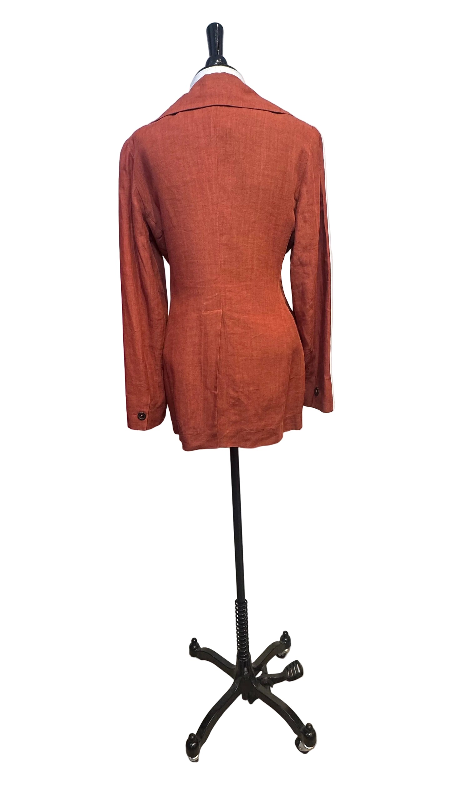 Romeo Gigli - Vintage Rust Linen Double-Breasted Jacket - 40