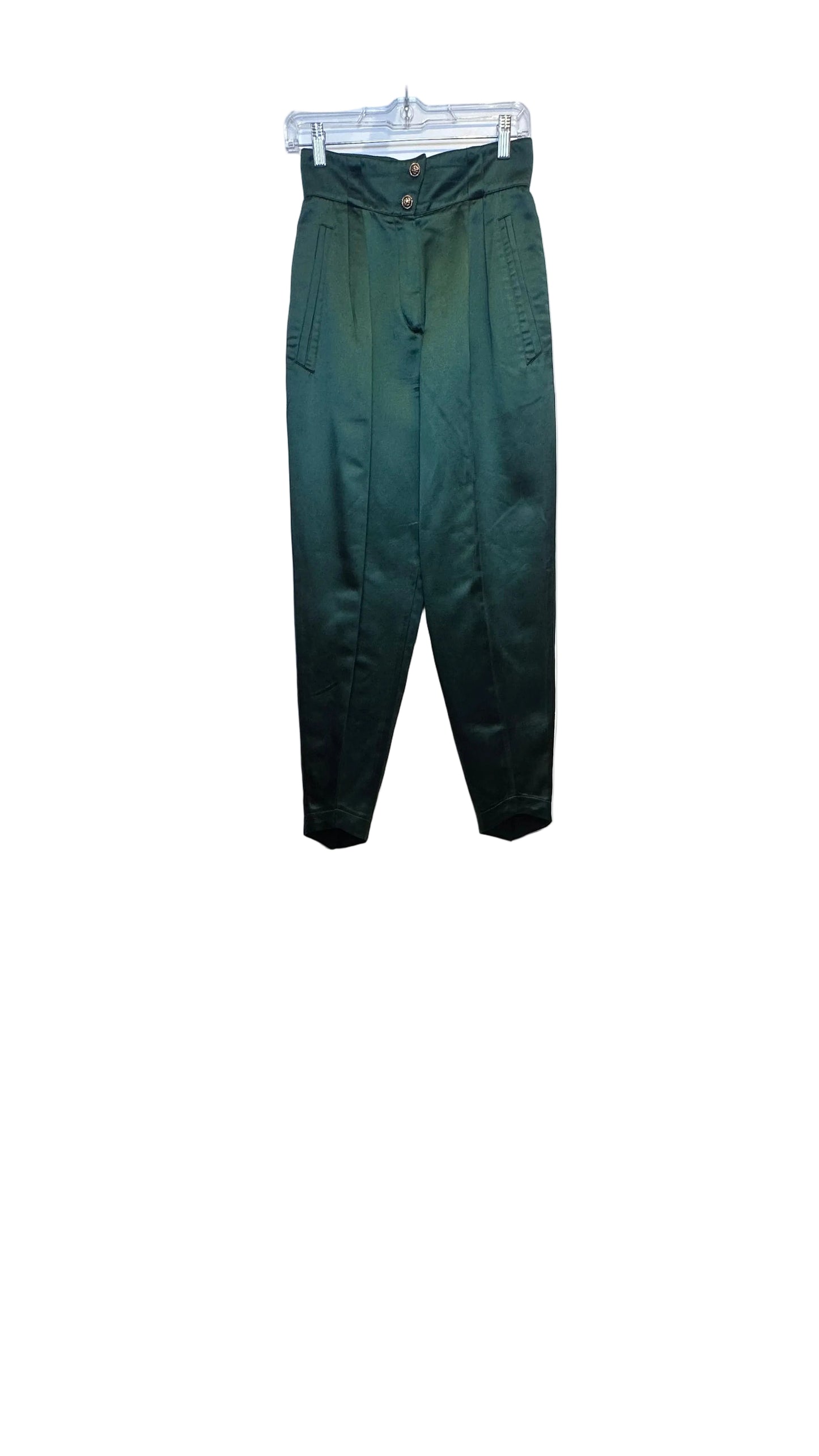 Claude Montana - Vintage Emerald Silk Trousers - 40