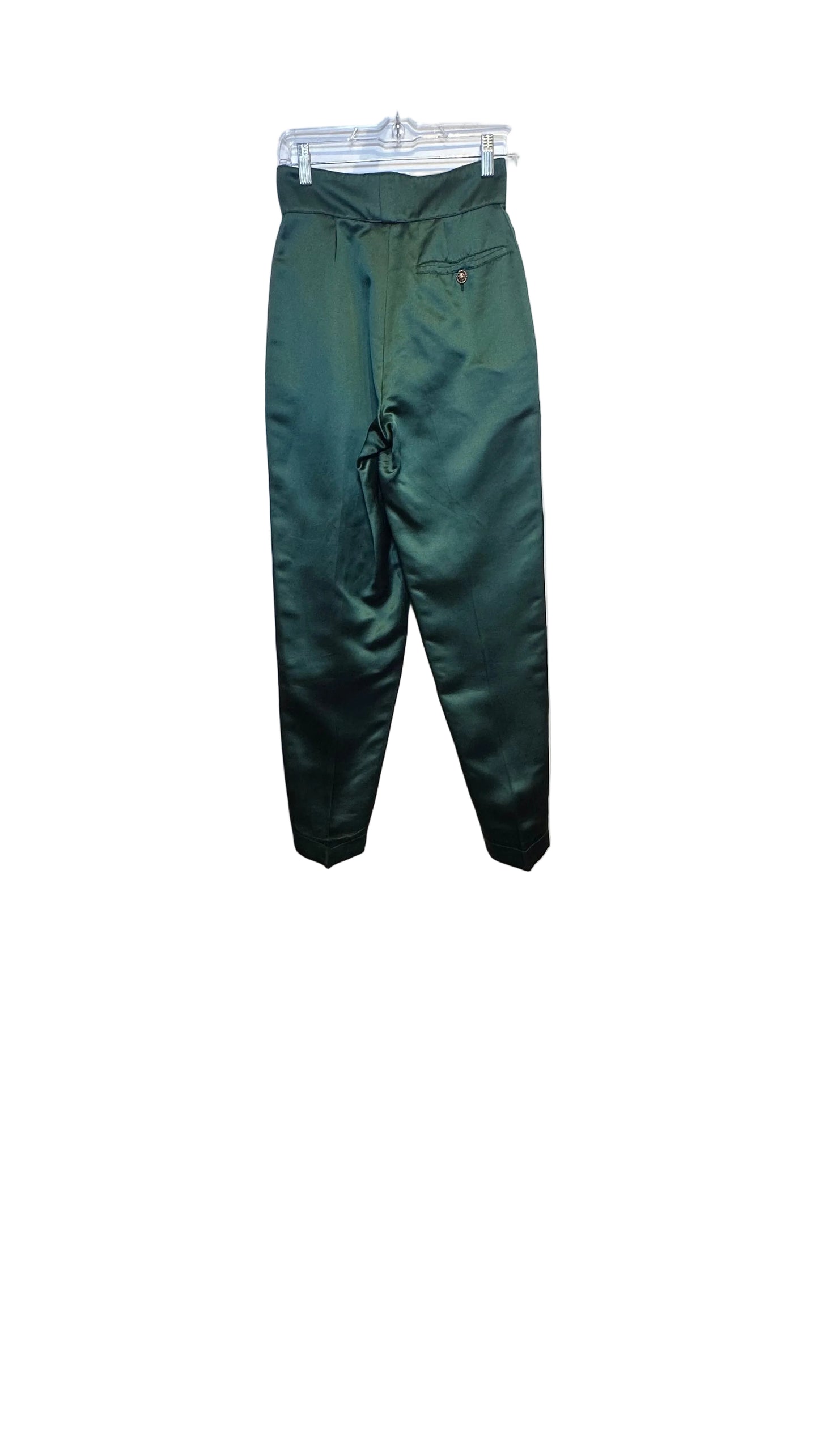 Claude Montana - Vintage Emerald Silk Trousers - 40