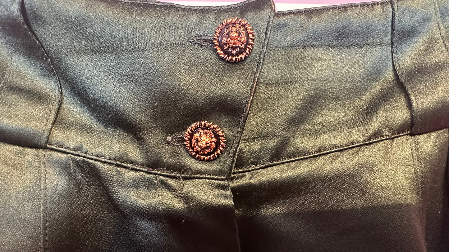 Claude Montana - Vintage Emerald Silk Trousers - 40