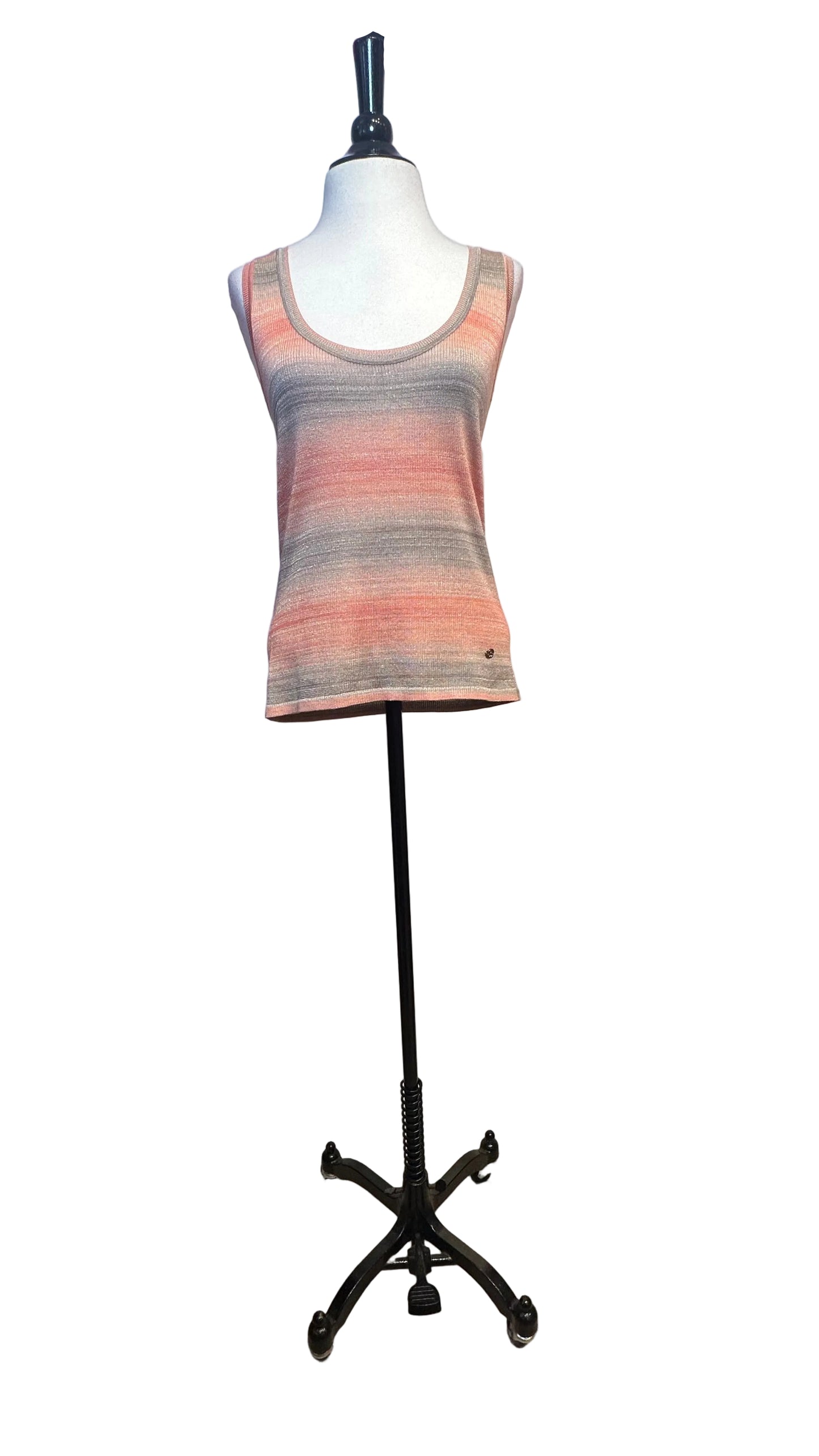 Gucci - Coral Gray Metallic Stripe Tank Top - Medium