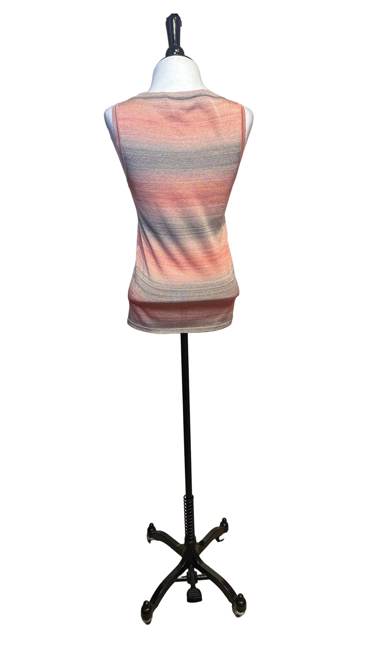 Gucci - Coral Gray Metallic Stripe Tank Top - Medium