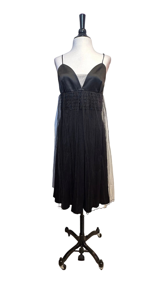 St. John Couture - Black Beaded Tulle Knit Dress - 8