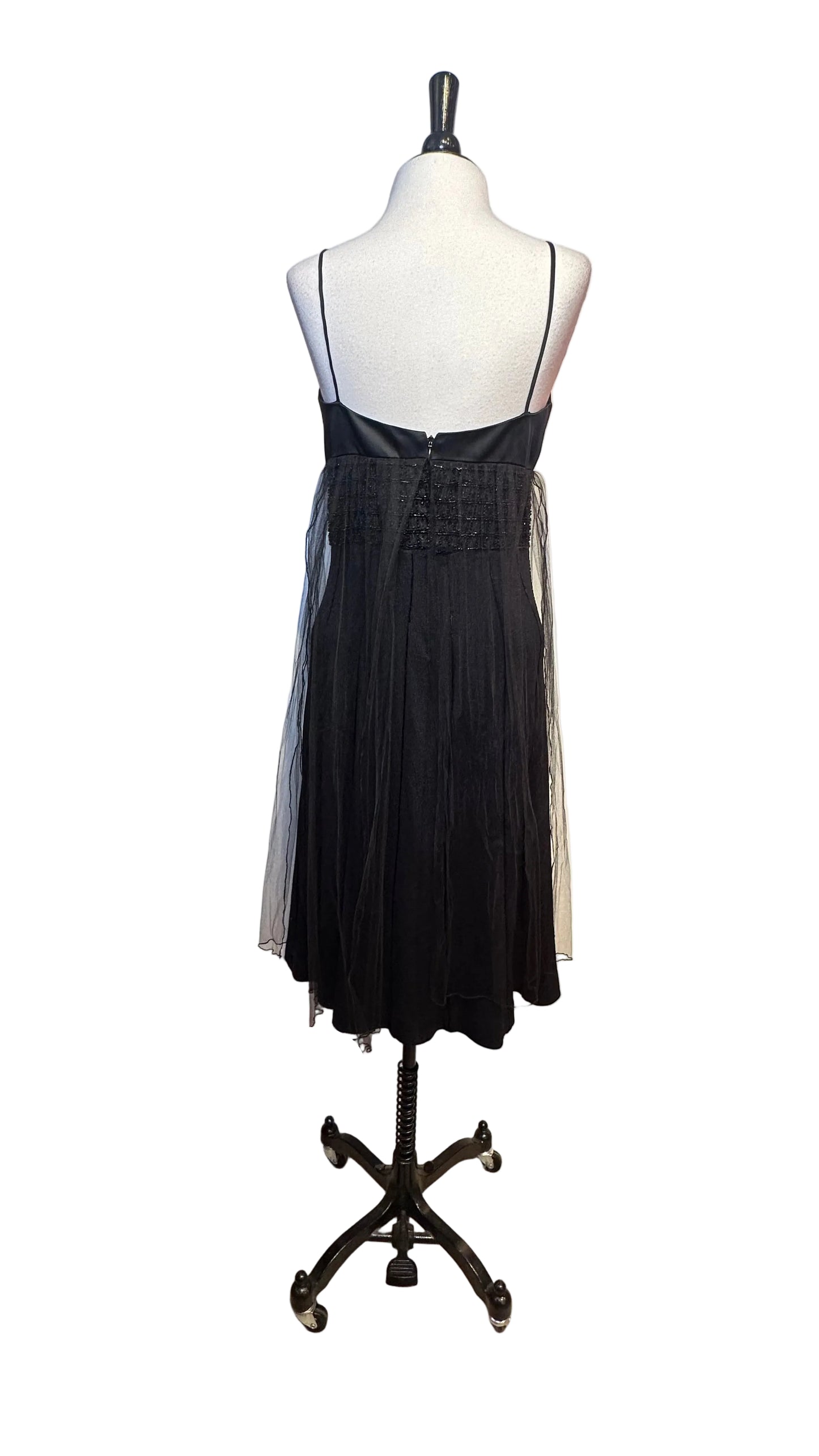 St. John Couture - Black Beaded Tulle Knit Dress - 8