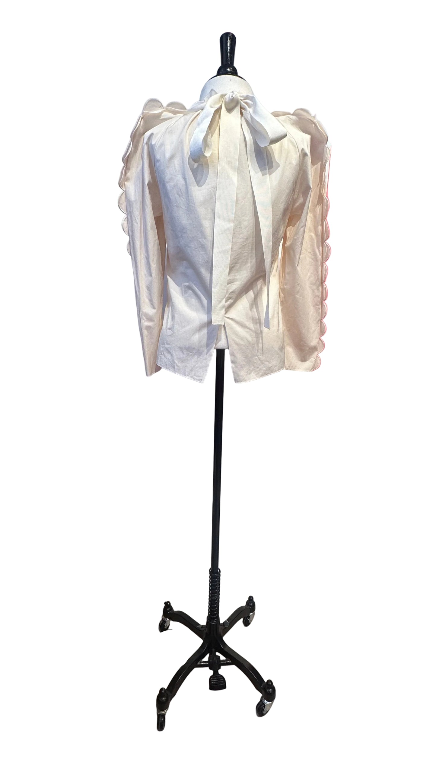 FENDI - Cream Cotton Long Sleeve Top - 38