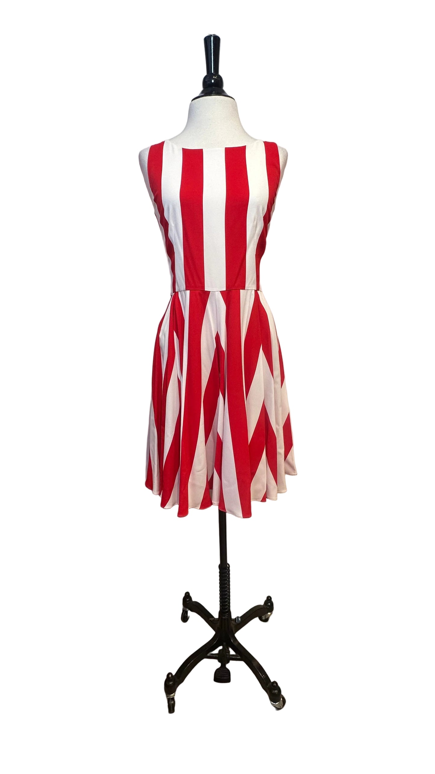 DOLCE & GABBANA - Red White Striped Sleeveless Dress - 40