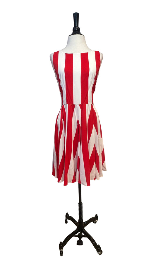 DOLCE & GABBANA - Red White Striped Sleeveless Dress - 40