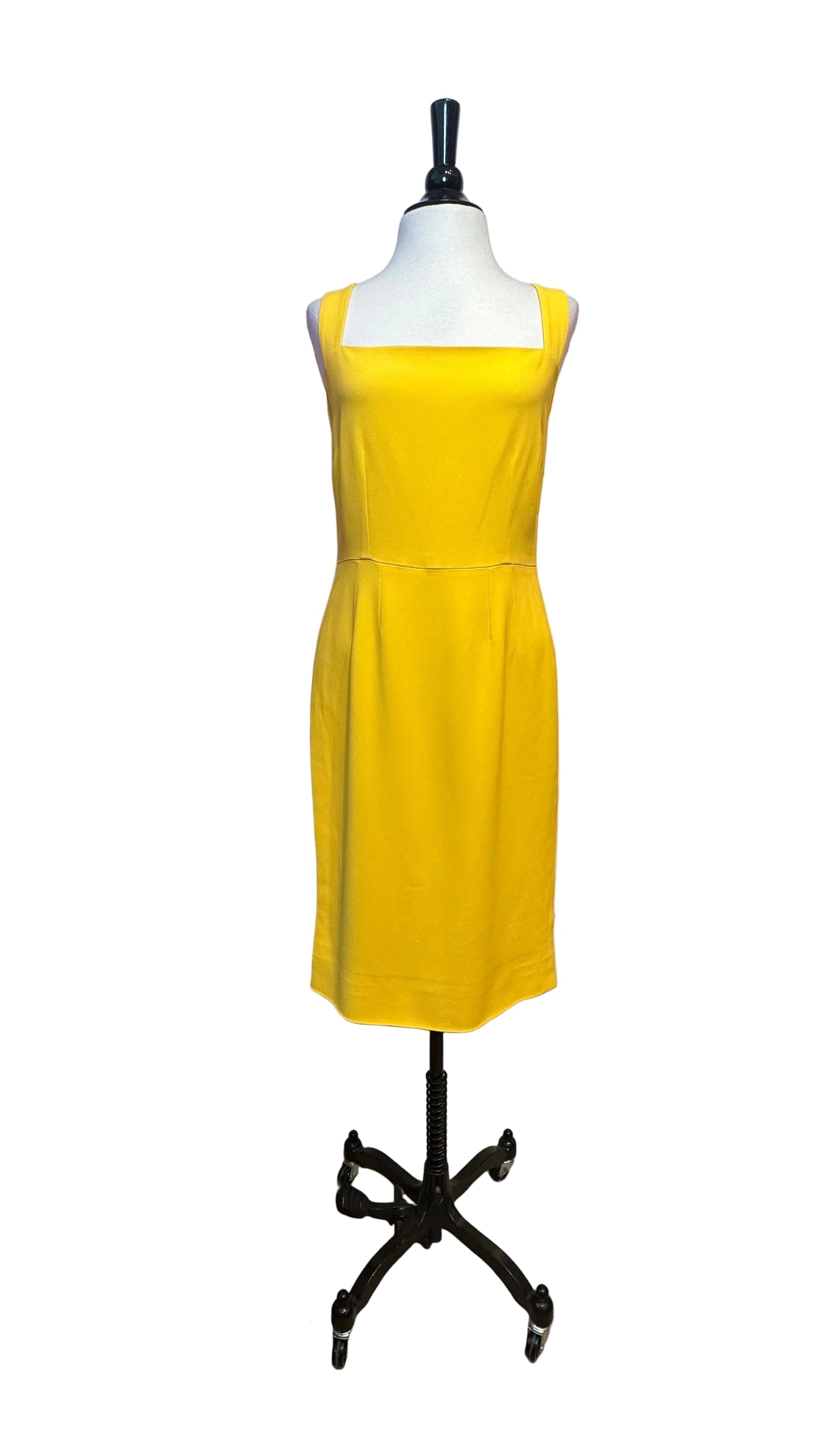 DOLCE & GABBANA - Sunshine Yellow Square Neck Sleeveless Dress - 44