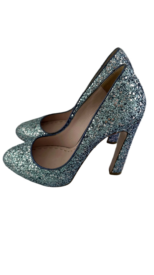 Miu Miu - Blue and Silver Glitter Heels - 36