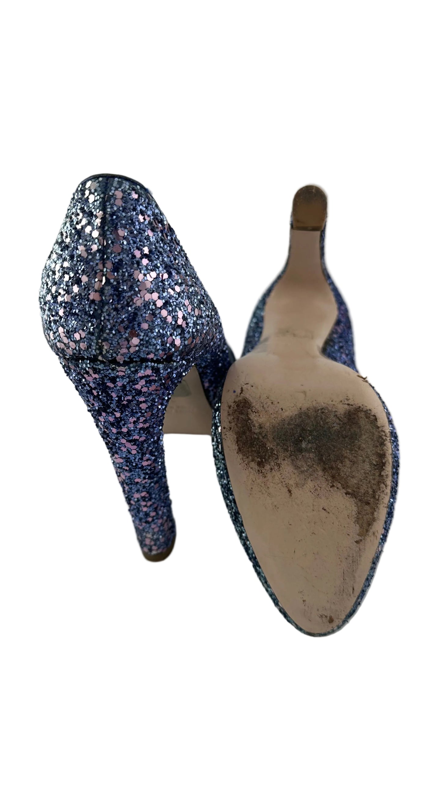 Miu Miu - Blue and Silver Glitter Heels - 36