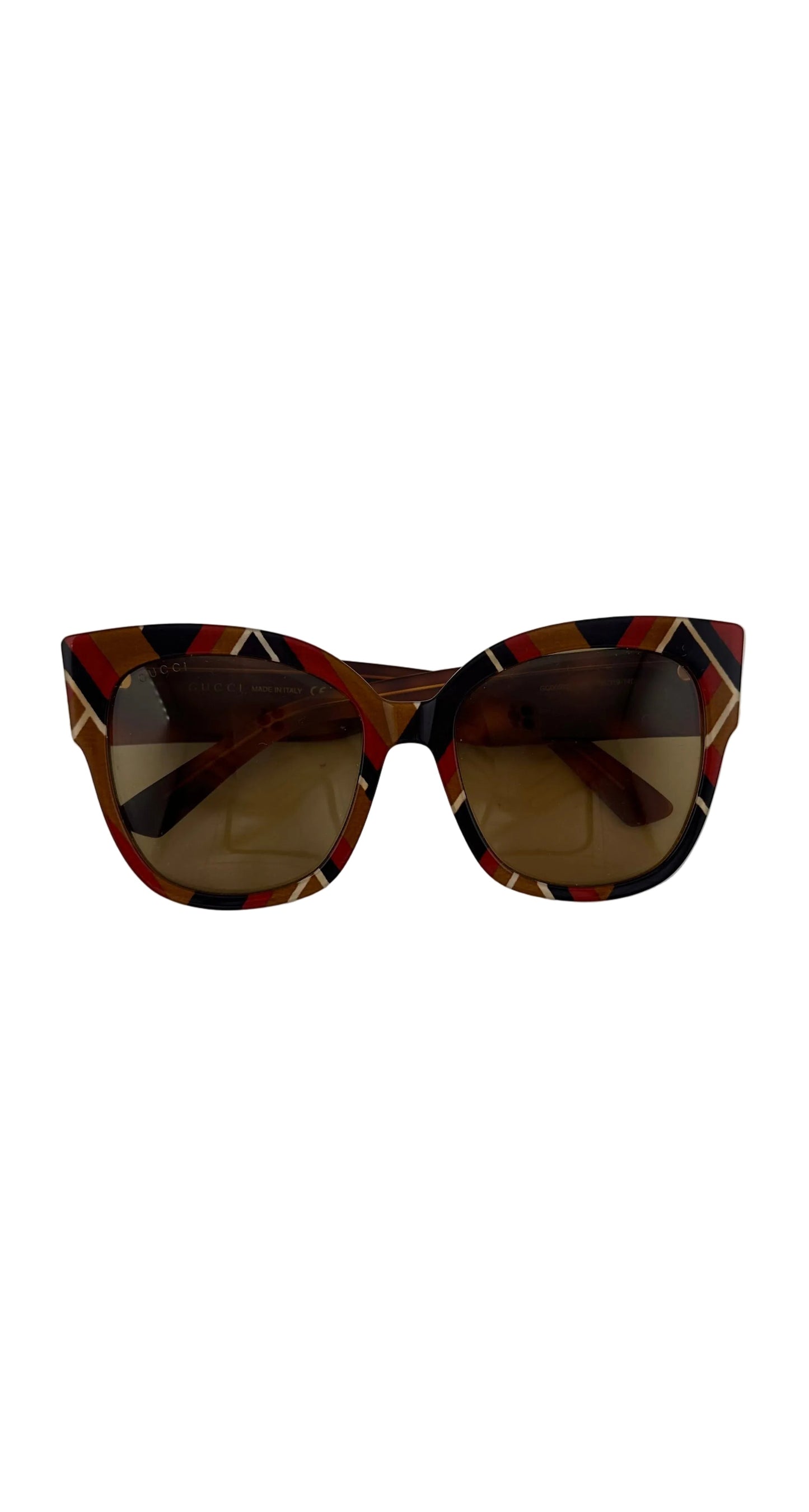 Gucci - Oversized Multicolor Chevron Pattern Sunglasses - GG0059S 003