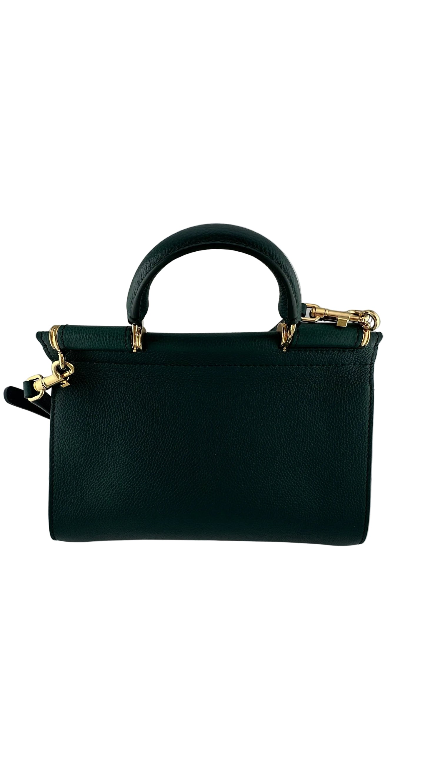 DOLCE & GABBANA - Sicily Medium Green Leather Handbag