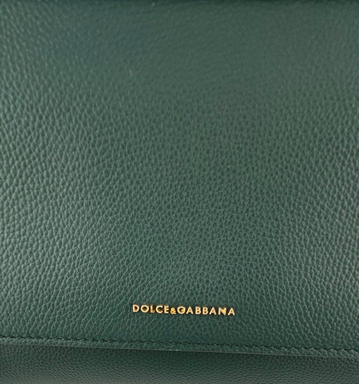 DOLCE & GABBANA - Sicily Medium Green Leather Handbag