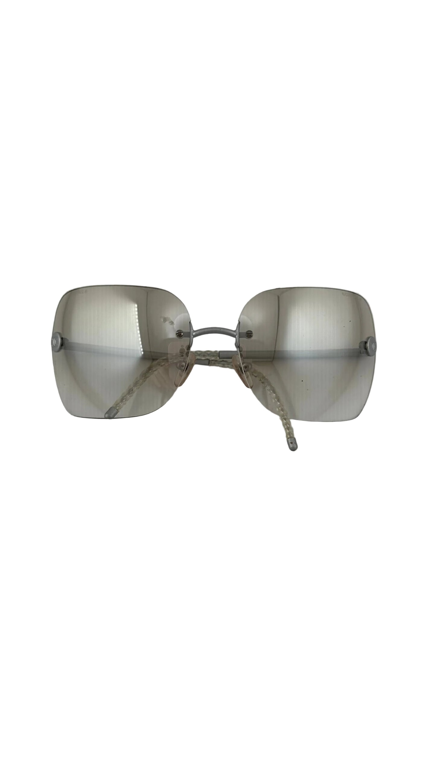Chanel - VINTAGE Y2K Silver Rimless Sunglasses