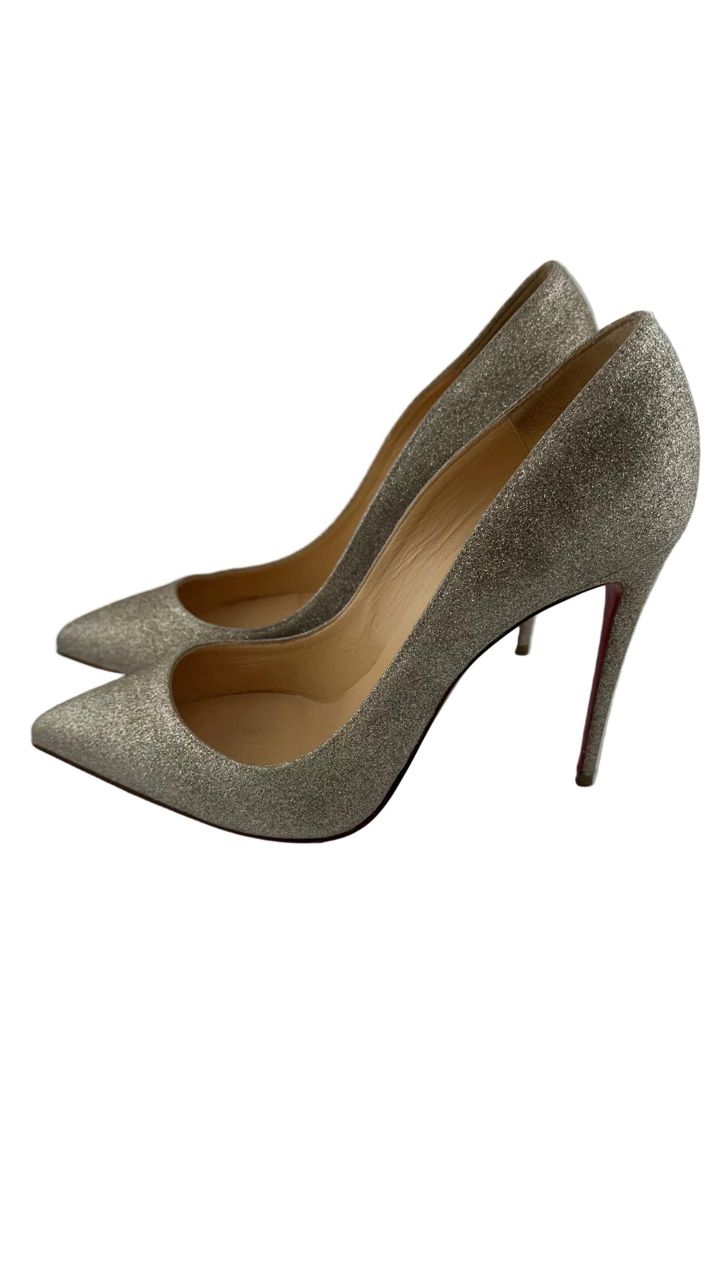 Christian Louboutin - So Kate Silver Glitter Heels - 40.5