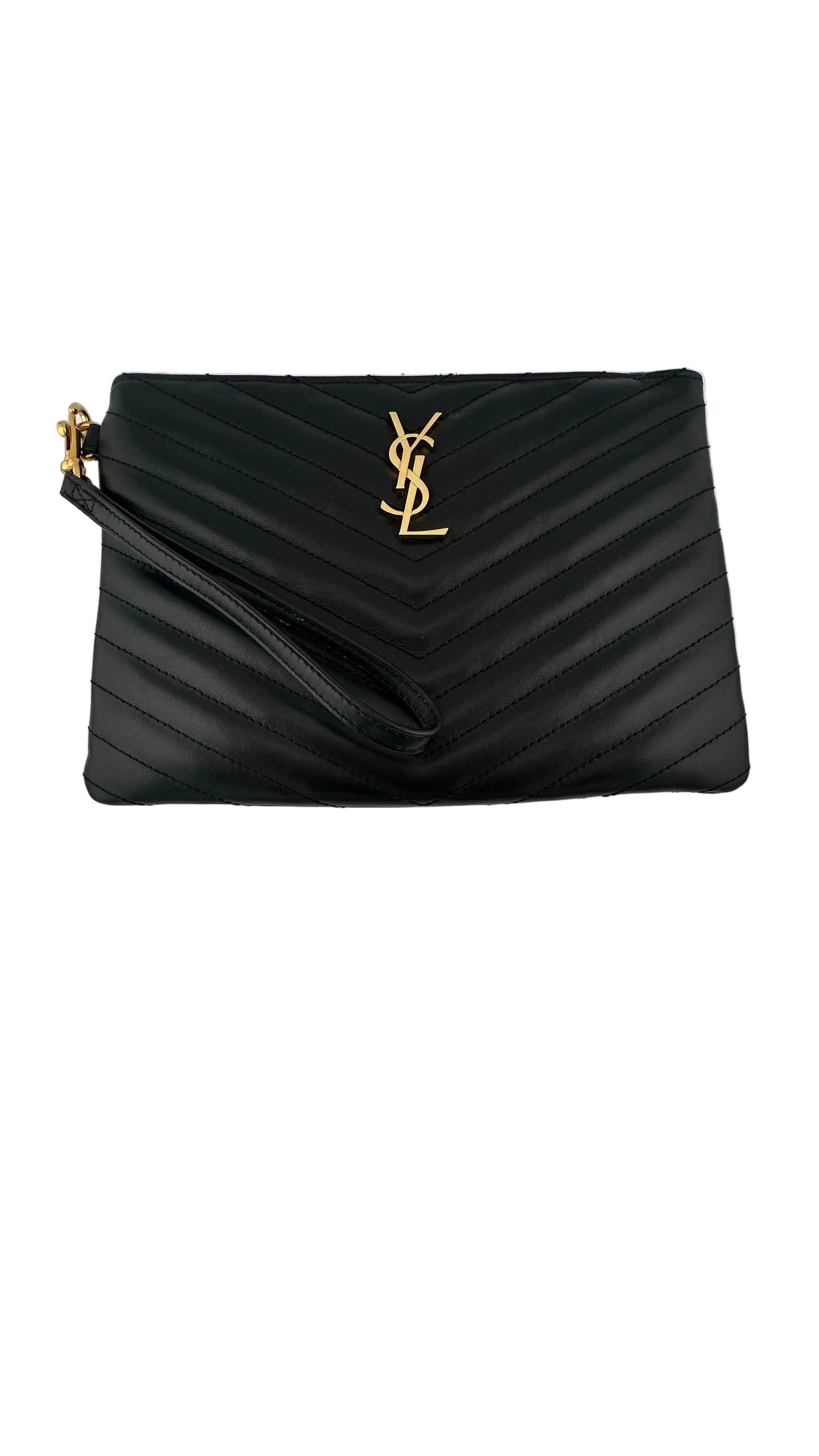 Saint Laurent - Cassandre Matelassé Black Leather Pouch