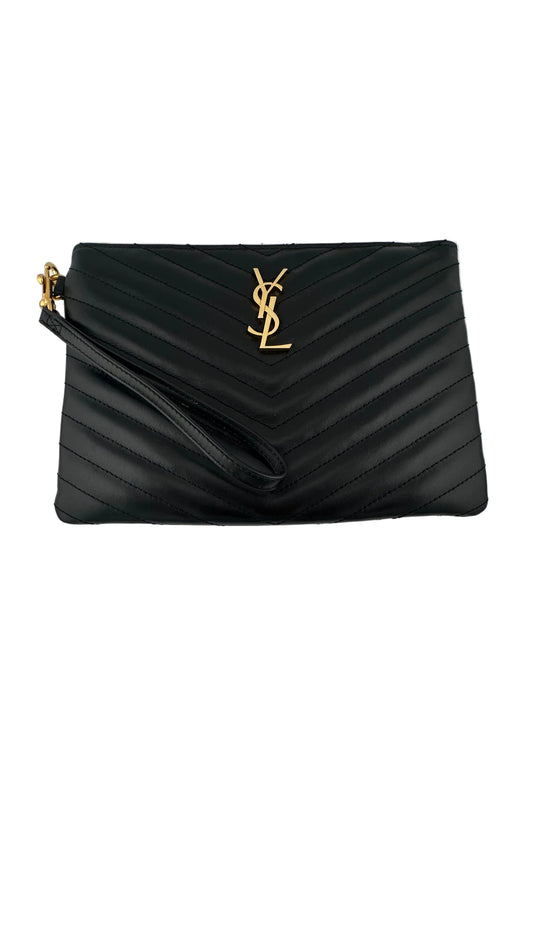 Saint Laurent - Cassandre Matelassé Black Leather Pouch