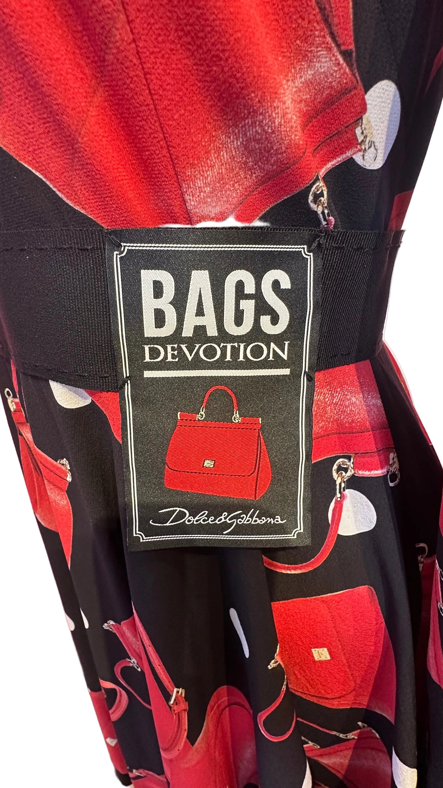 DOLCE & GABBANA - Devotion Sicily Bag Print Long Sleeve Dress - 40